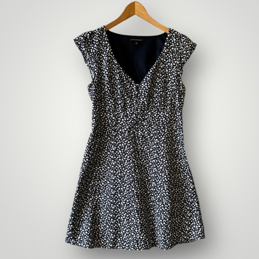 Banana Republic dress women size 10 blue linen blend